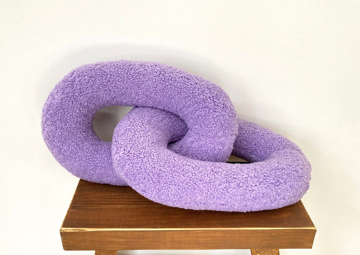 Lilac Boucle Chain Link Pillow