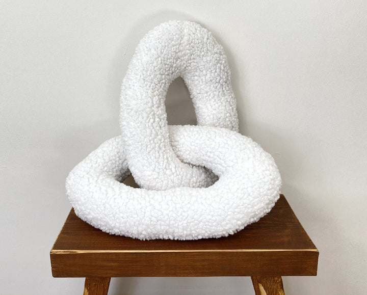 White Boucle Chain Link Pillow