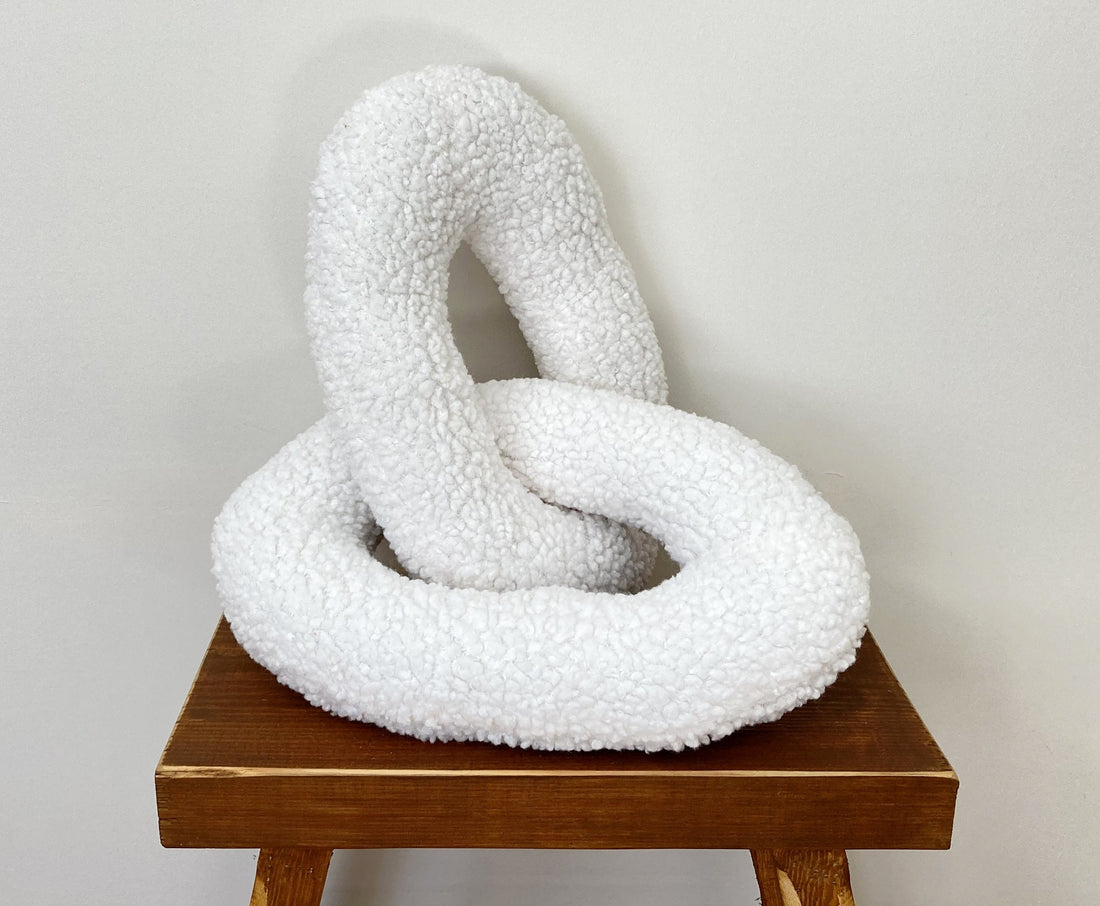 White Boucle Chain Link Pillow