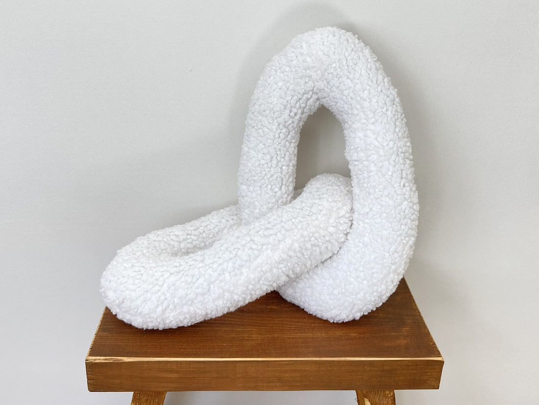 White Boucle Chain Link Pillow