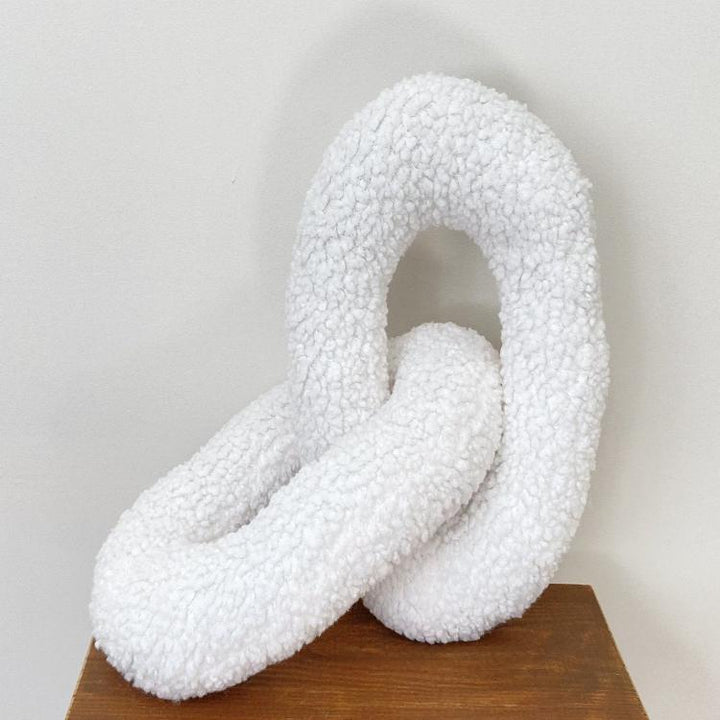 White Boucle Chain Link Pillow