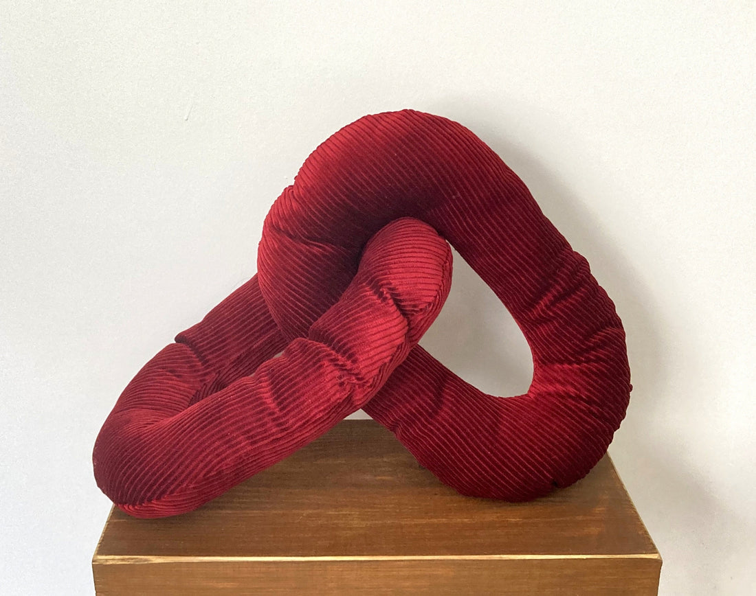 Burgundy Corduroy Chain Link Pillow