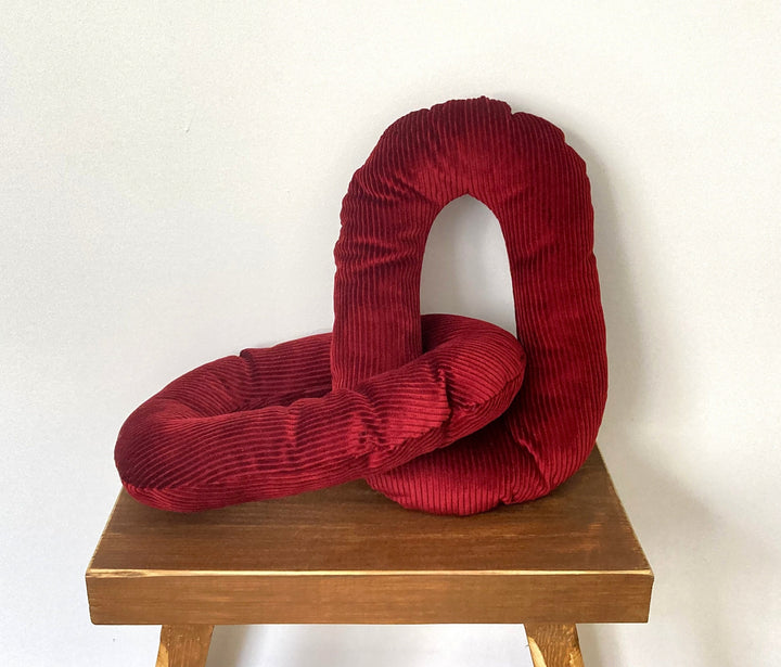 Burgundy Corduroy Chain Link Pillow