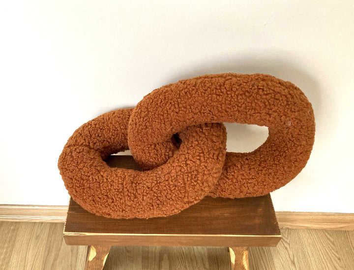 Rust Modern Chain Link Pillow