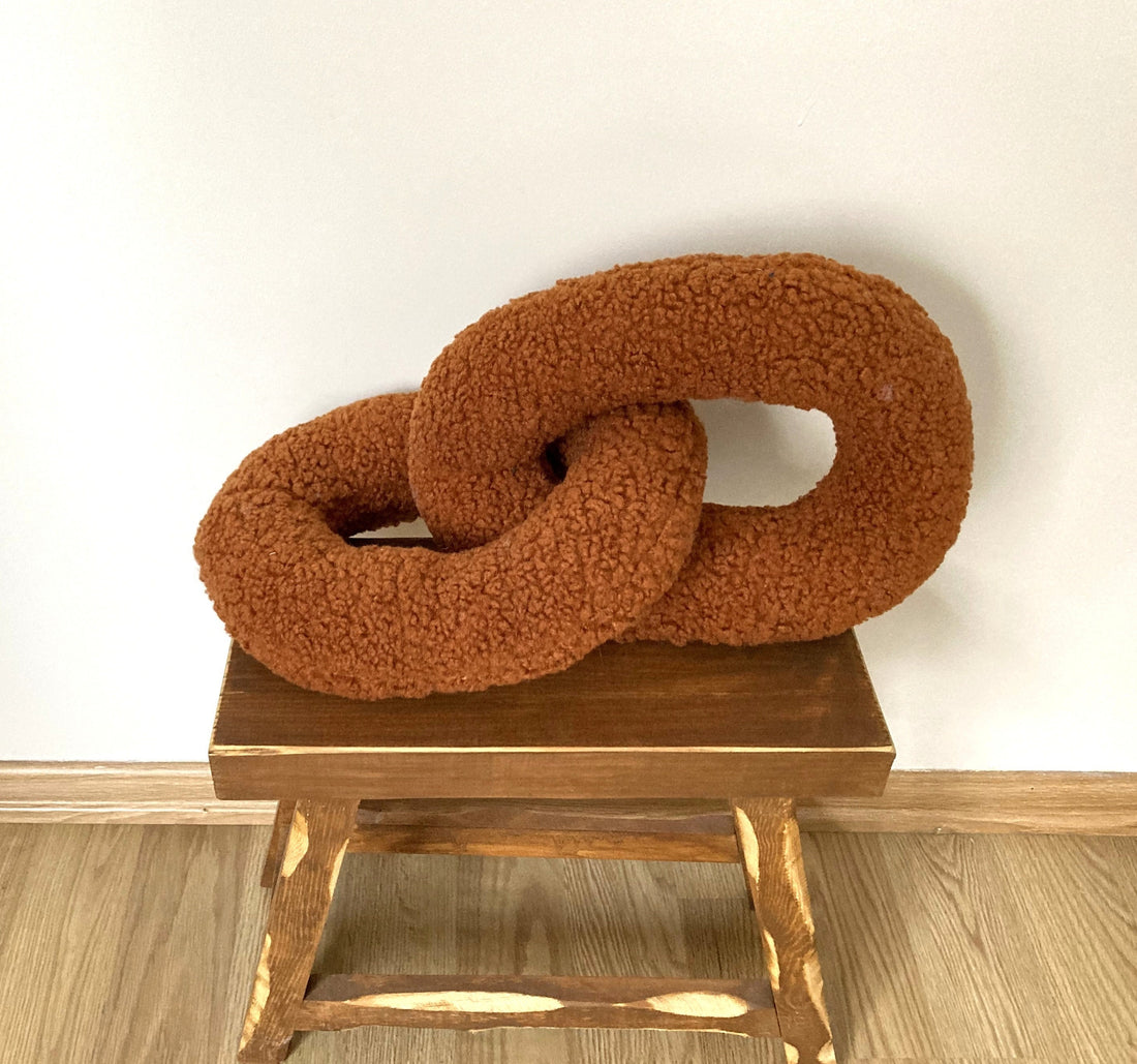 Rust Modern Chain Link Pillow