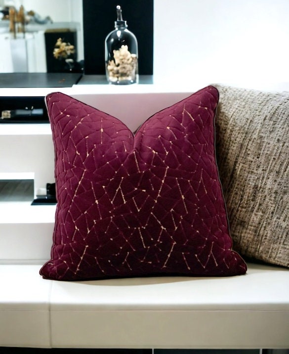 Burgundy Velvet Pillow Cover