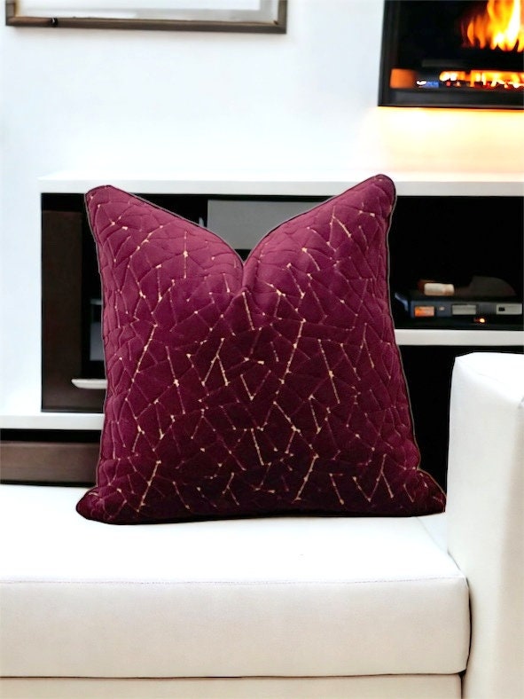 Burgundy Velvet Pillow Cover