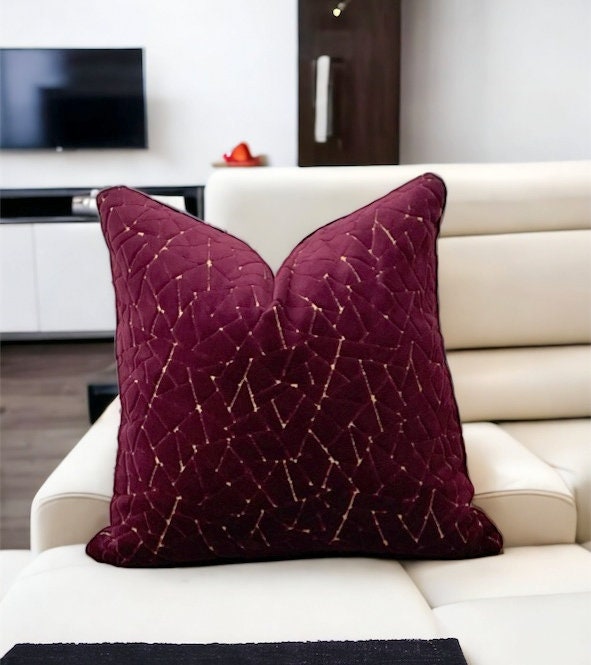 Burgundy Velvet Pillow Cover