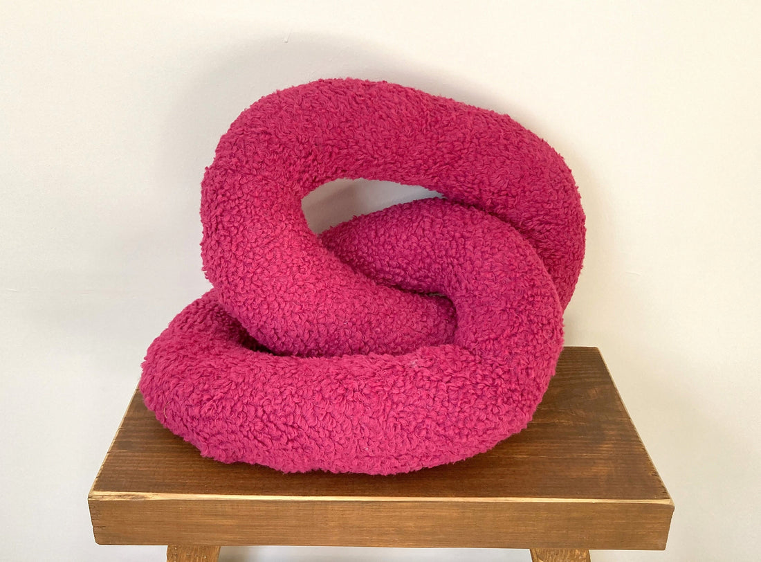 Hot Pink Boucle Chain Link Pillow