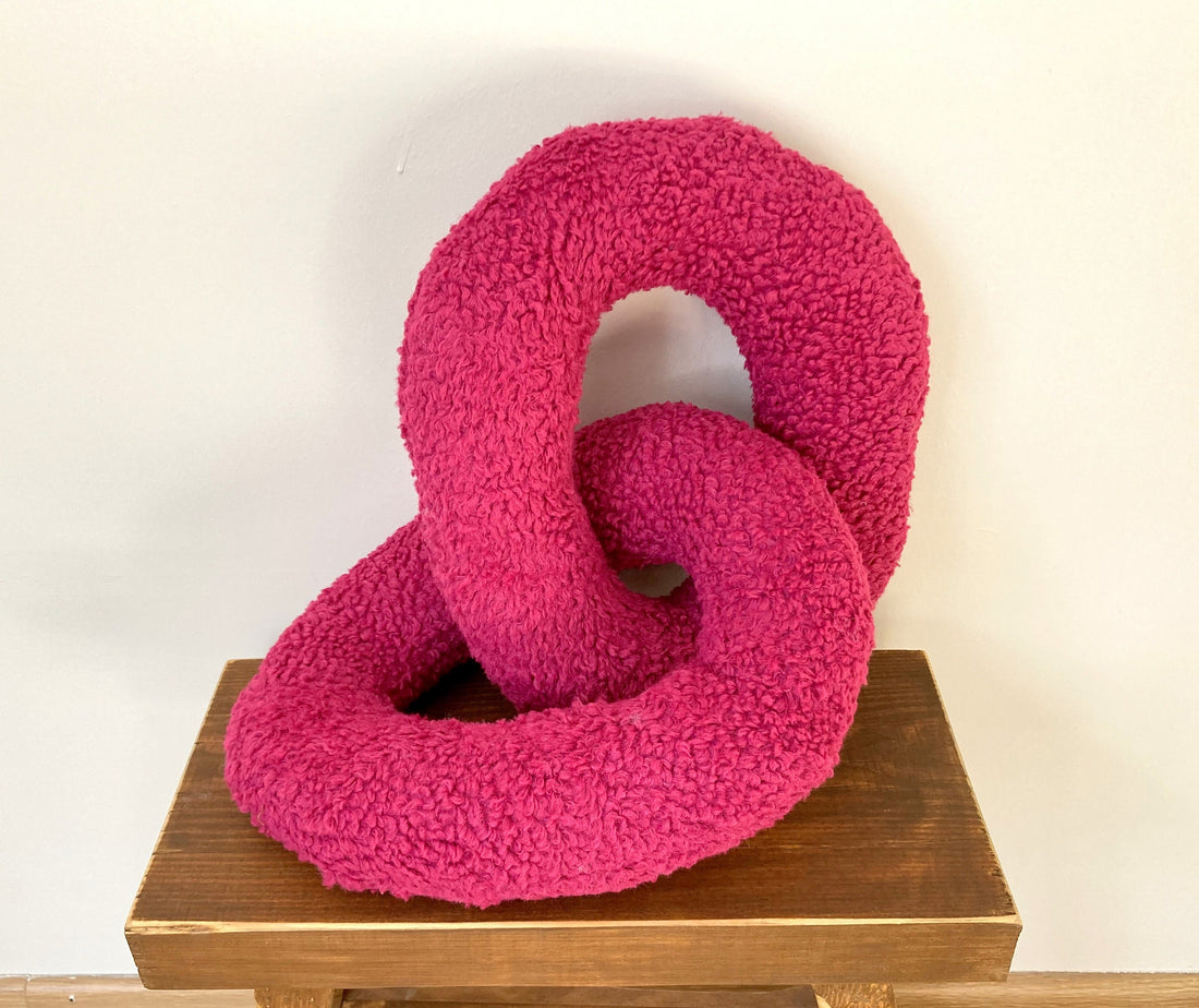 Hot Pink Boucle Chain Link Pillow