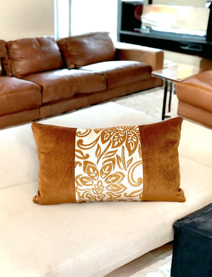 Floral Velvet Lumbar Pillow Cover