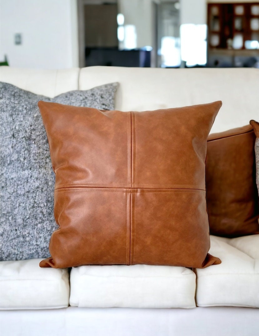 Faux Leather Envelop Style Pillow Cover