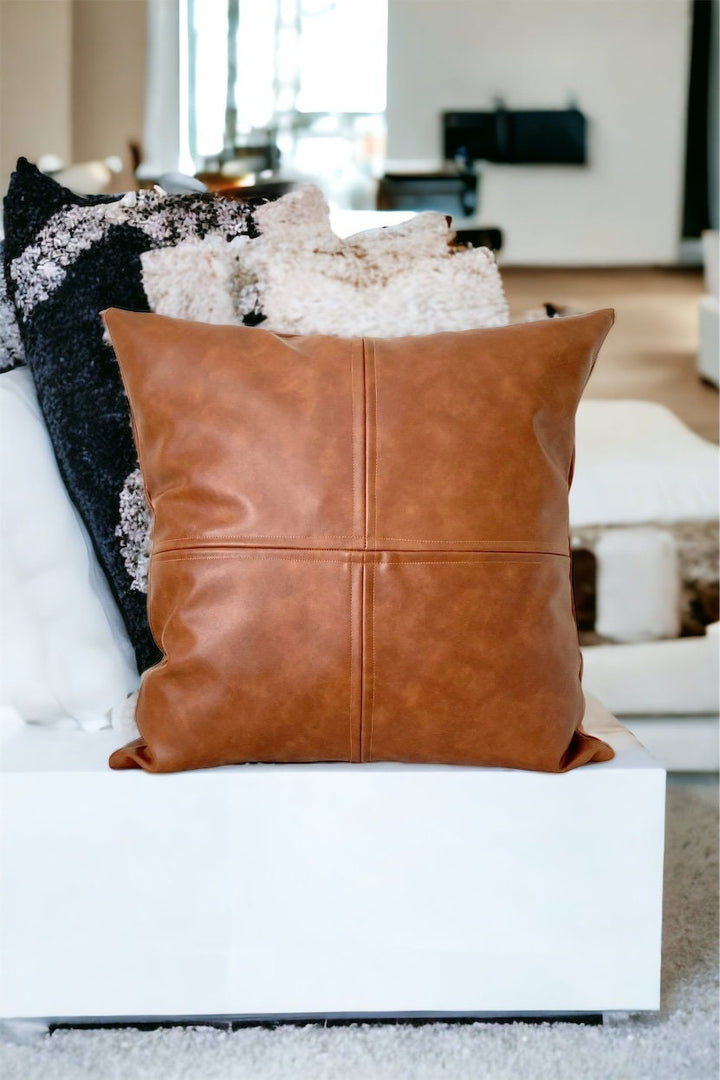 Faux Leather Envelop Style Pillow Cover