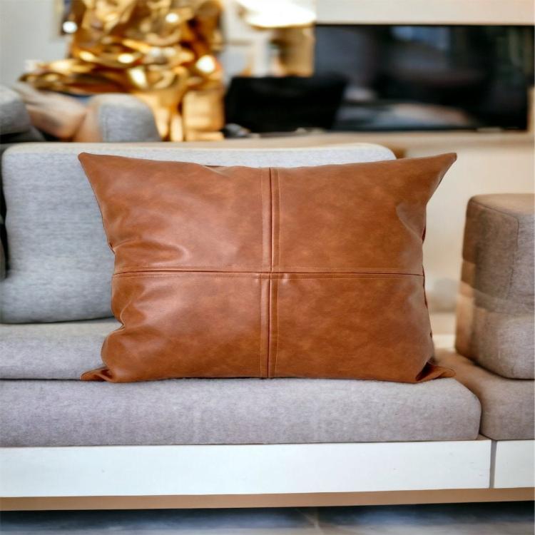 Faux Leather Envelop Style Pillow Cover