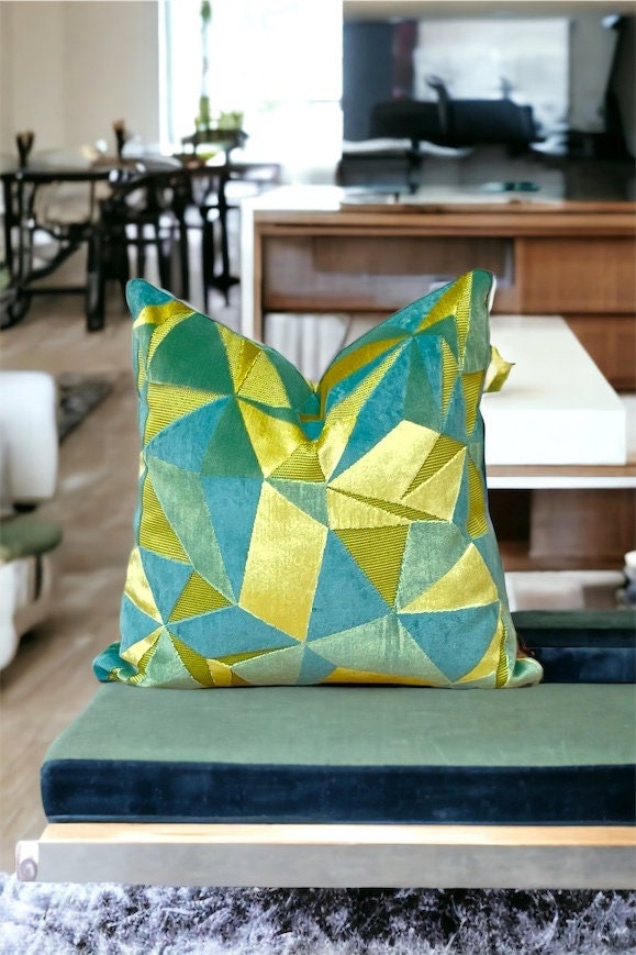 Yellow Velvet Pillow Cover,Hand Made,Modern Pillows,Birthday Gift,18x18,20x20,Lumbar,Hand Made,Home Gift