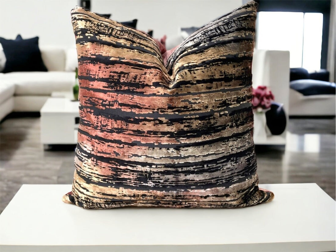 Rose Gold striped luxury Velvet Pillow Cover,Decorative pillows,Living Room Decor,Cushion case,Christmas gift,