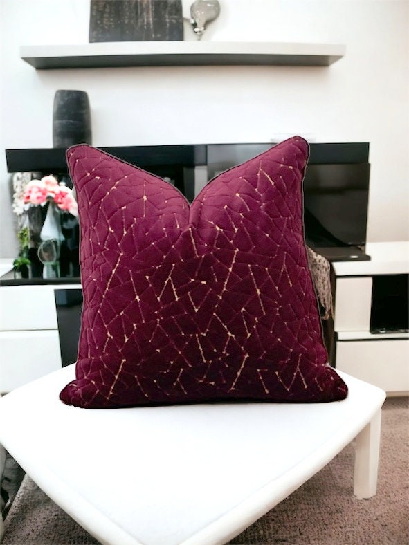 Burgundy Velvet Pillow Cover