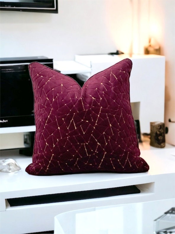 Burgundy Velvet Pillow Cover