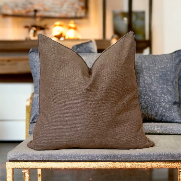 Linen brown Pillow Cover