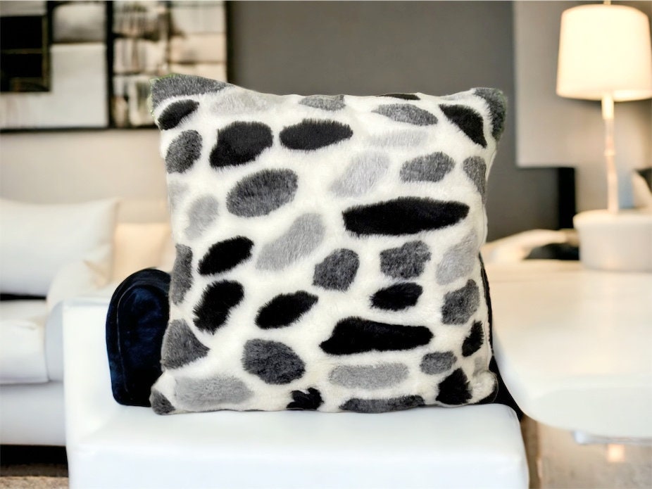 Animal Print Faux Fur Pillow Cover