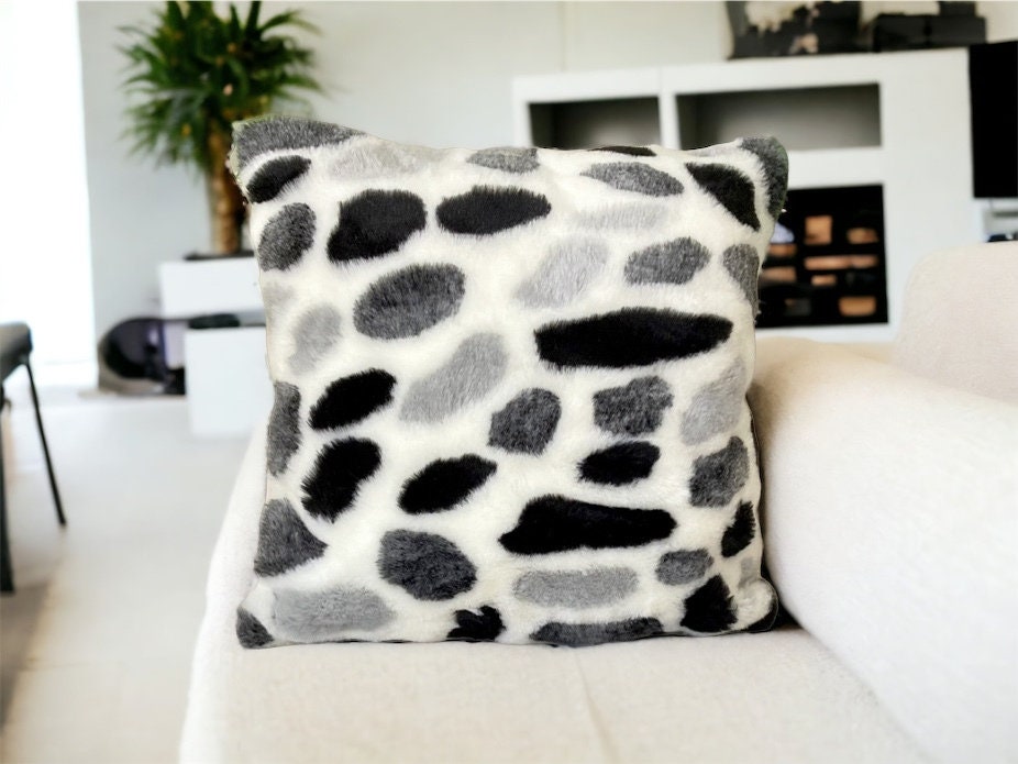 Animal Print Faux Fur Pillow Cover