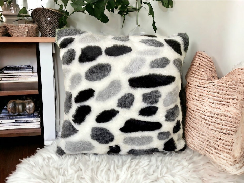 Animal Print Faux Fur Pillow Cover