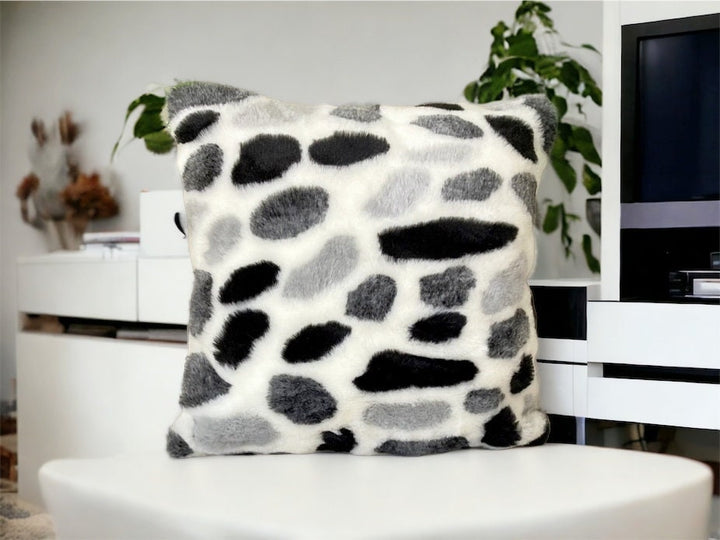 Animal Print Faux Fur Pillow Cover