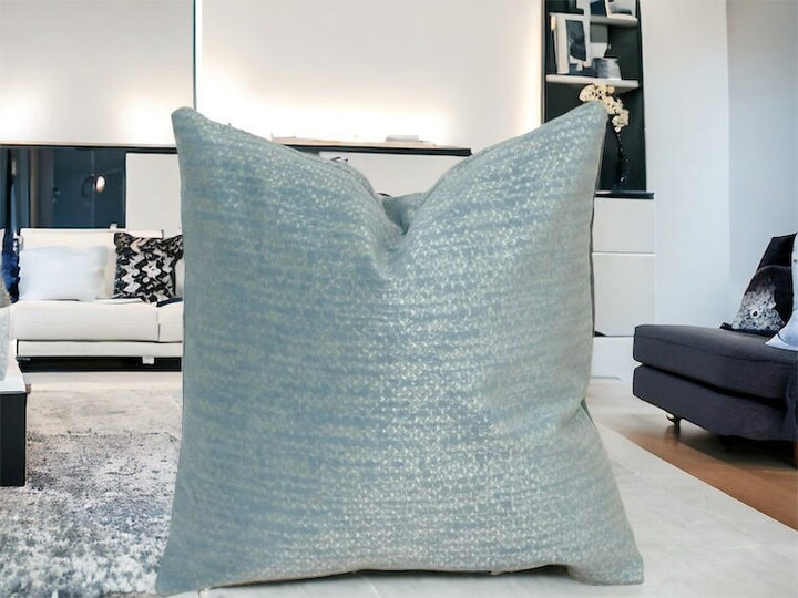 Sky Blue Velvet Pillow Cover