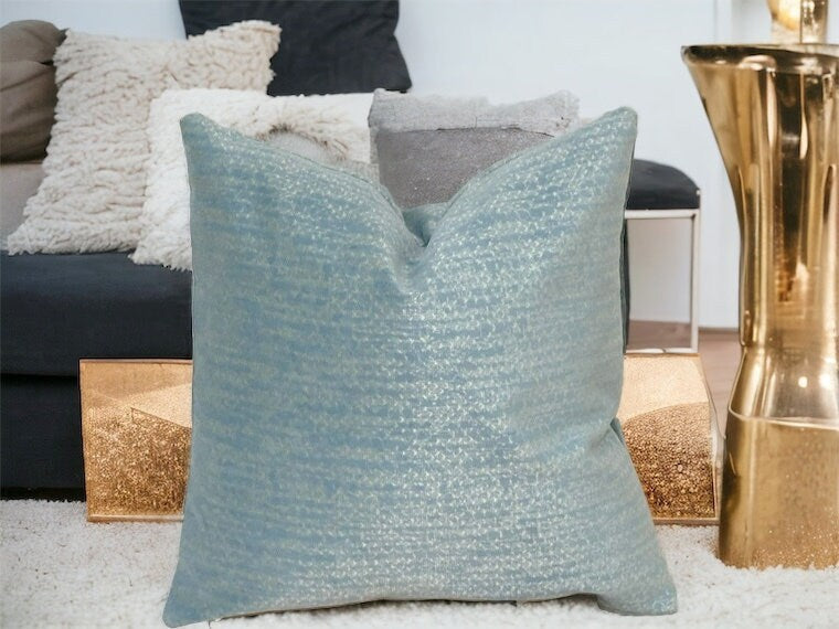 Sky Blue Velvet Pillow Cover