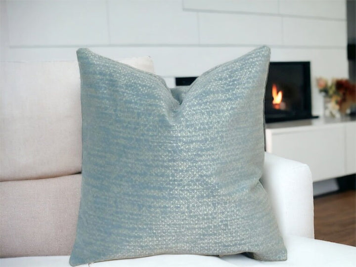 Sky Blue Velvet Pillow Cover