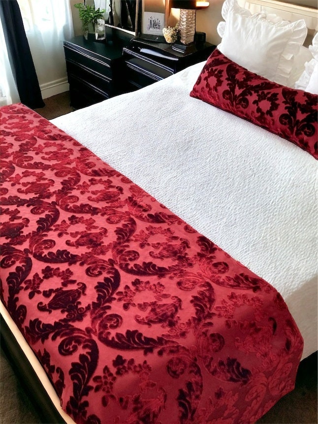 Floral Velvet Bed Runner