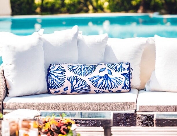 Stylish Garden outdoor accessories elegance coral patterned decorative bolster cover