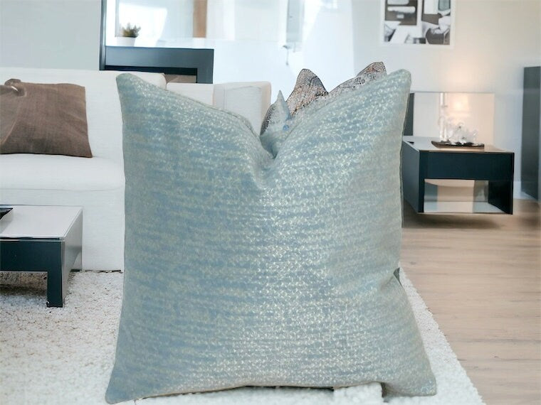 Sky Blue Velvet Pillow Cover