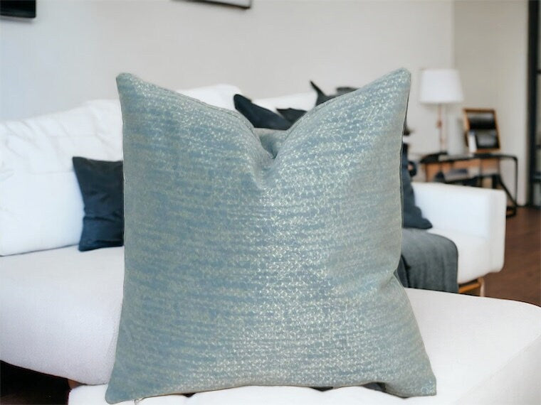 Sky Blue Velvet Pillow Cover