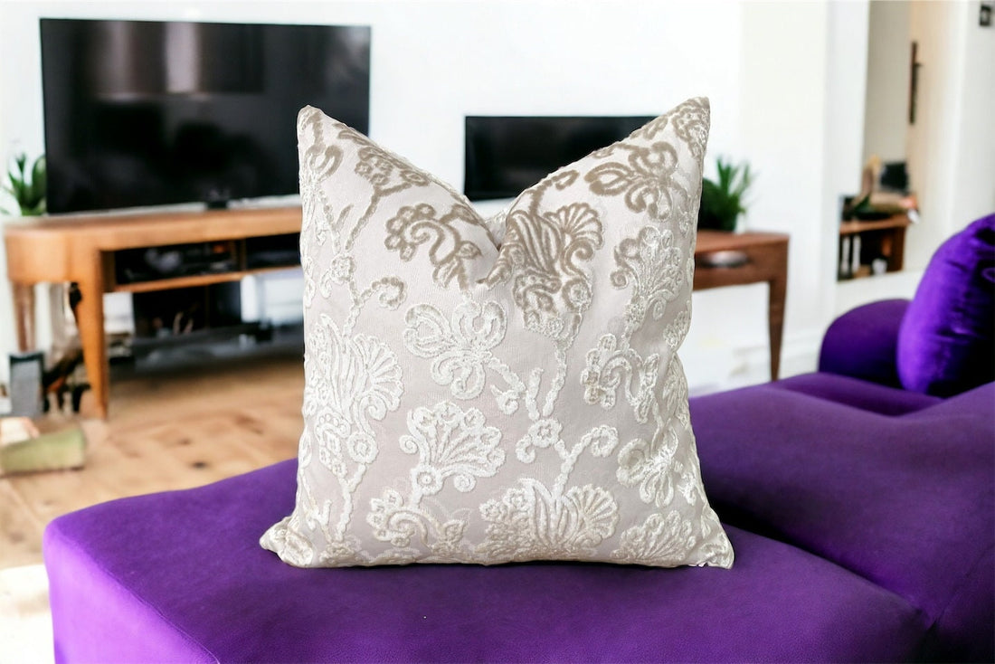 Your Home Decor Cream Floral Velvet Pillow cover