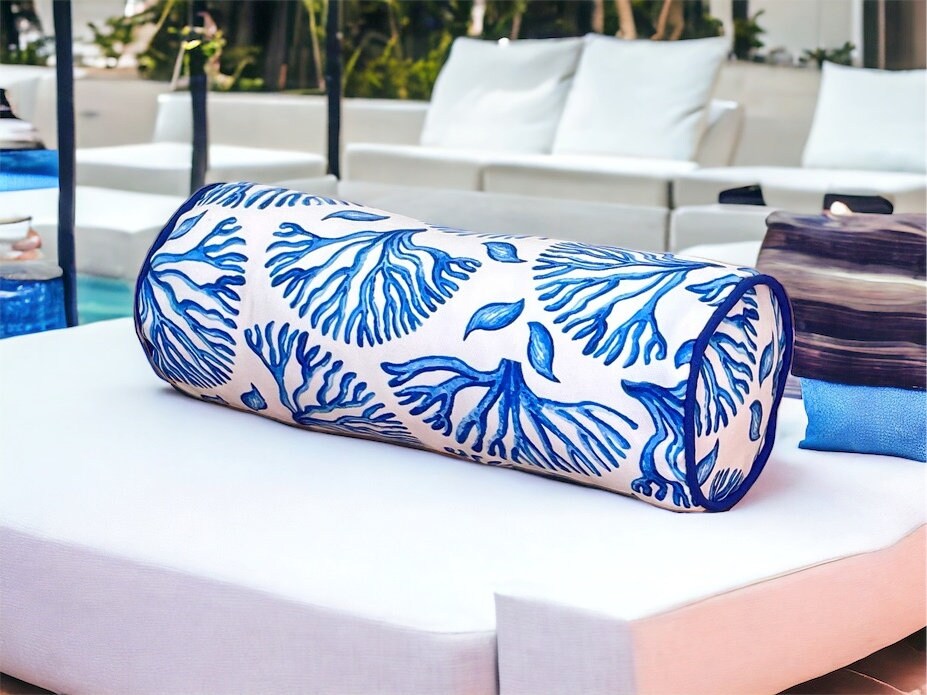 Stylish Garden outdoor accessories elegance coral patterned decorative bolster cover