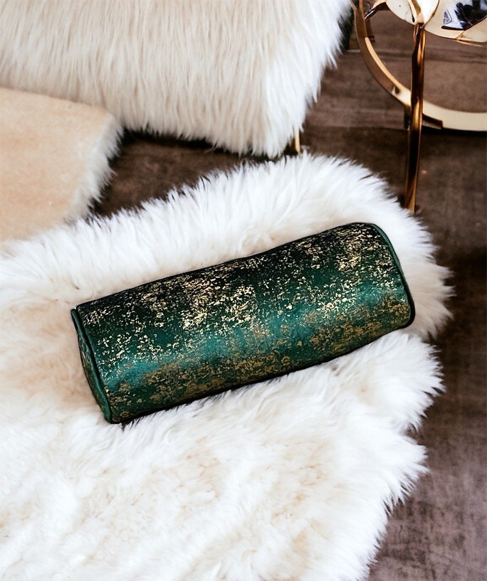 Emerald Green Bolster Pillow Cover