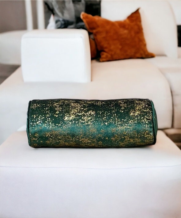 Emerald Green Bolster Pillow Cover