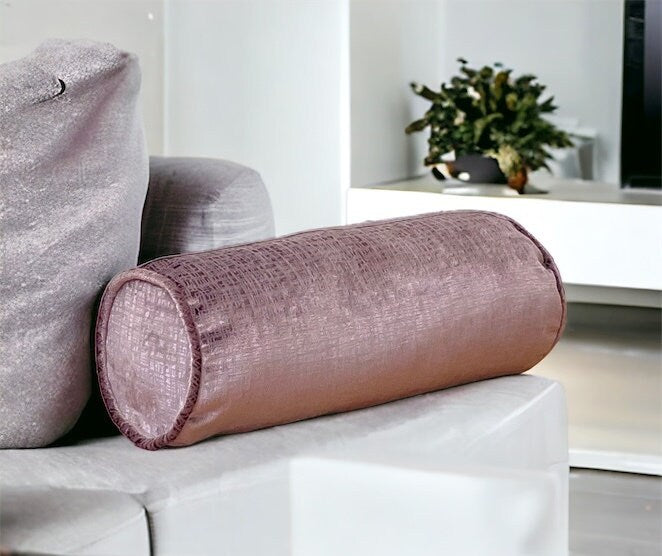 Piping Luxurious Lilac Decorative Bolster Velvet Pillow Cover-Birthday gift