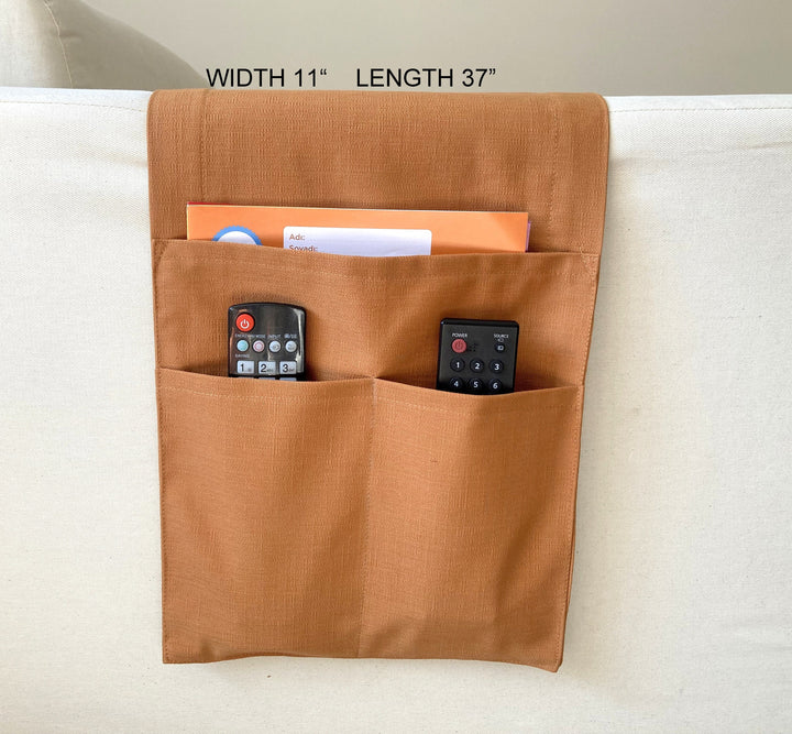 Rust Color Armrest Organizer,Remote Control Holder,Storage Basket,Magazin Holder