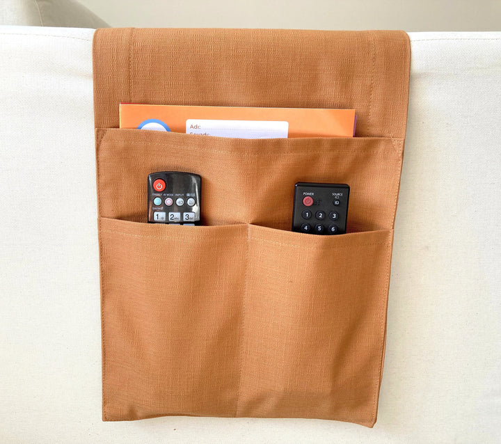 Rust Color Armrest Organizer,Remote Control Holder,Storage Basket,Magazin Holder