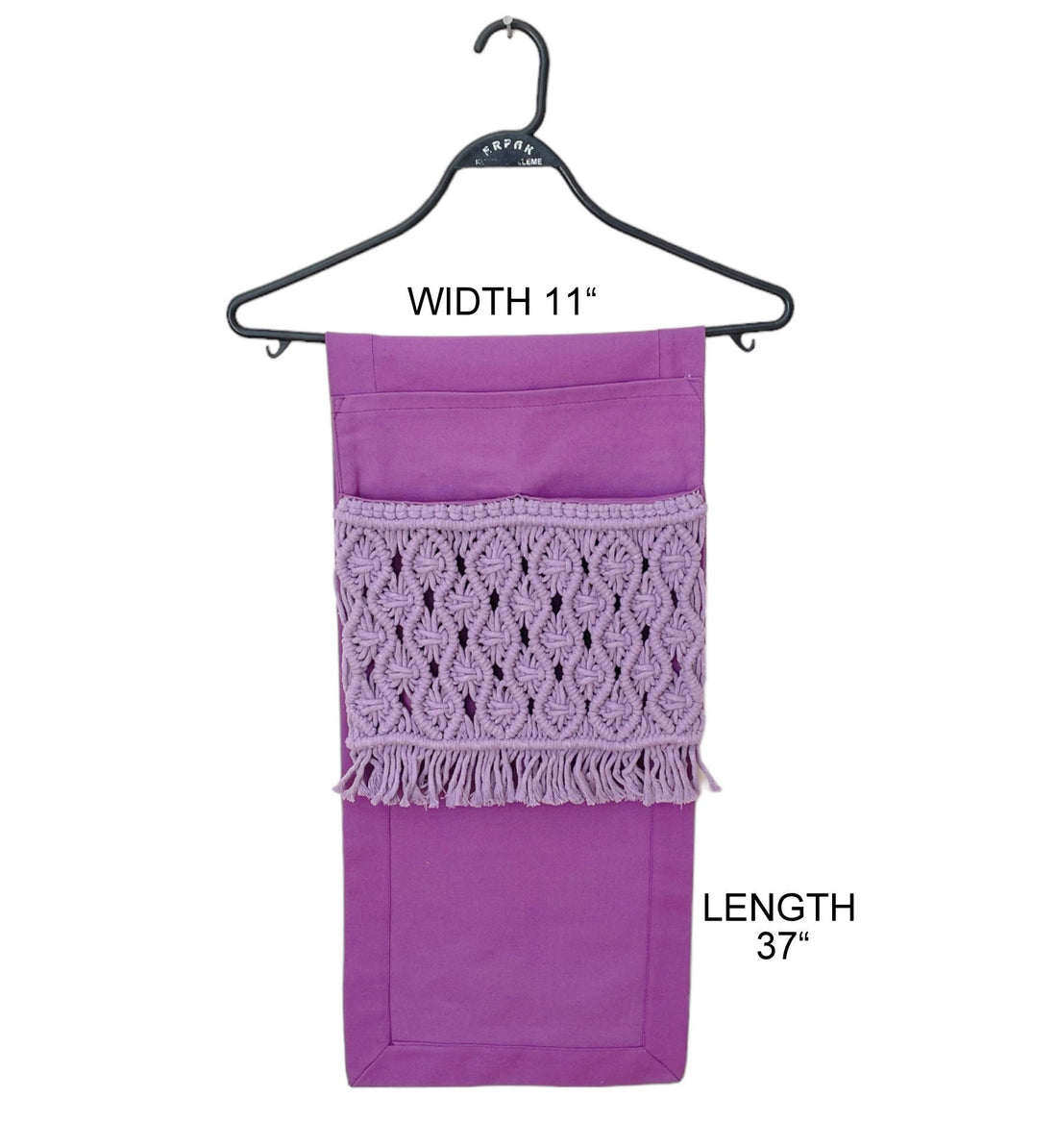 Lilac Macrame Armrest Organizer