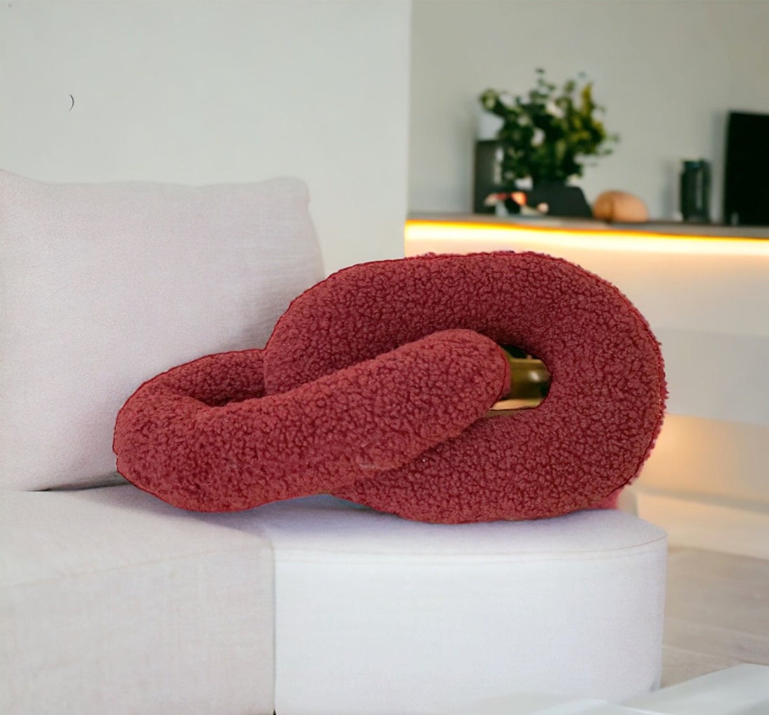 Burgundy Boucle Chain Link Pillow