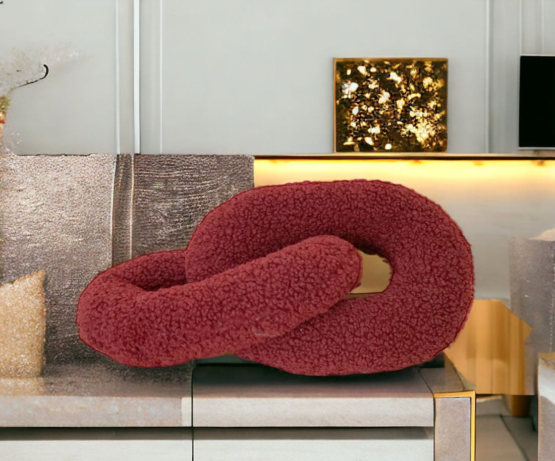 Burgundy Boucle Chain Link Pillow