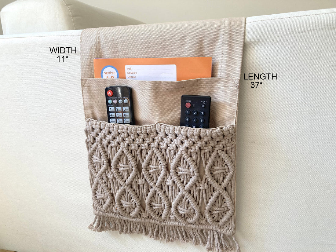 Camel Macrame Armrest Organizer