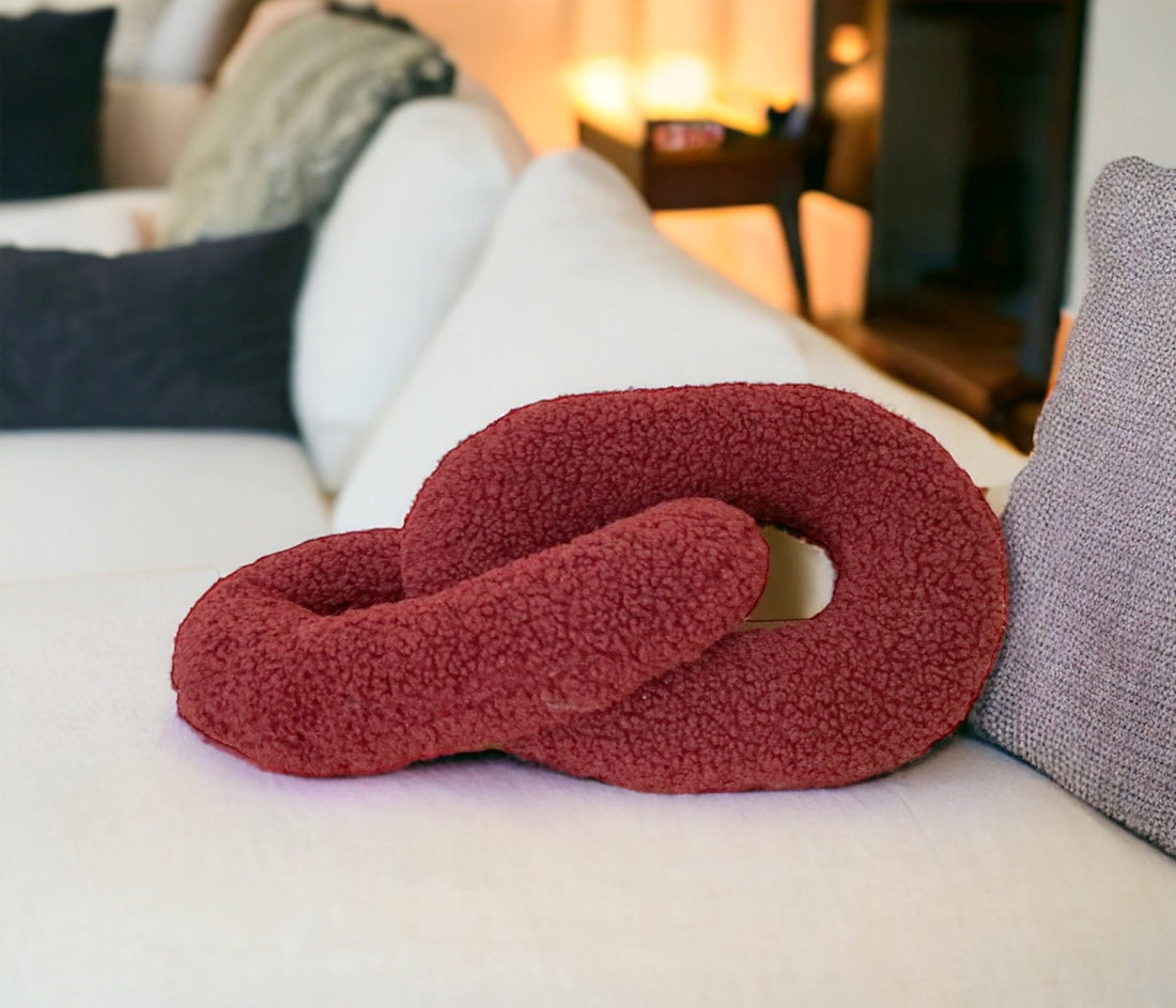 Burgundy Boucle Chain Link Pillow