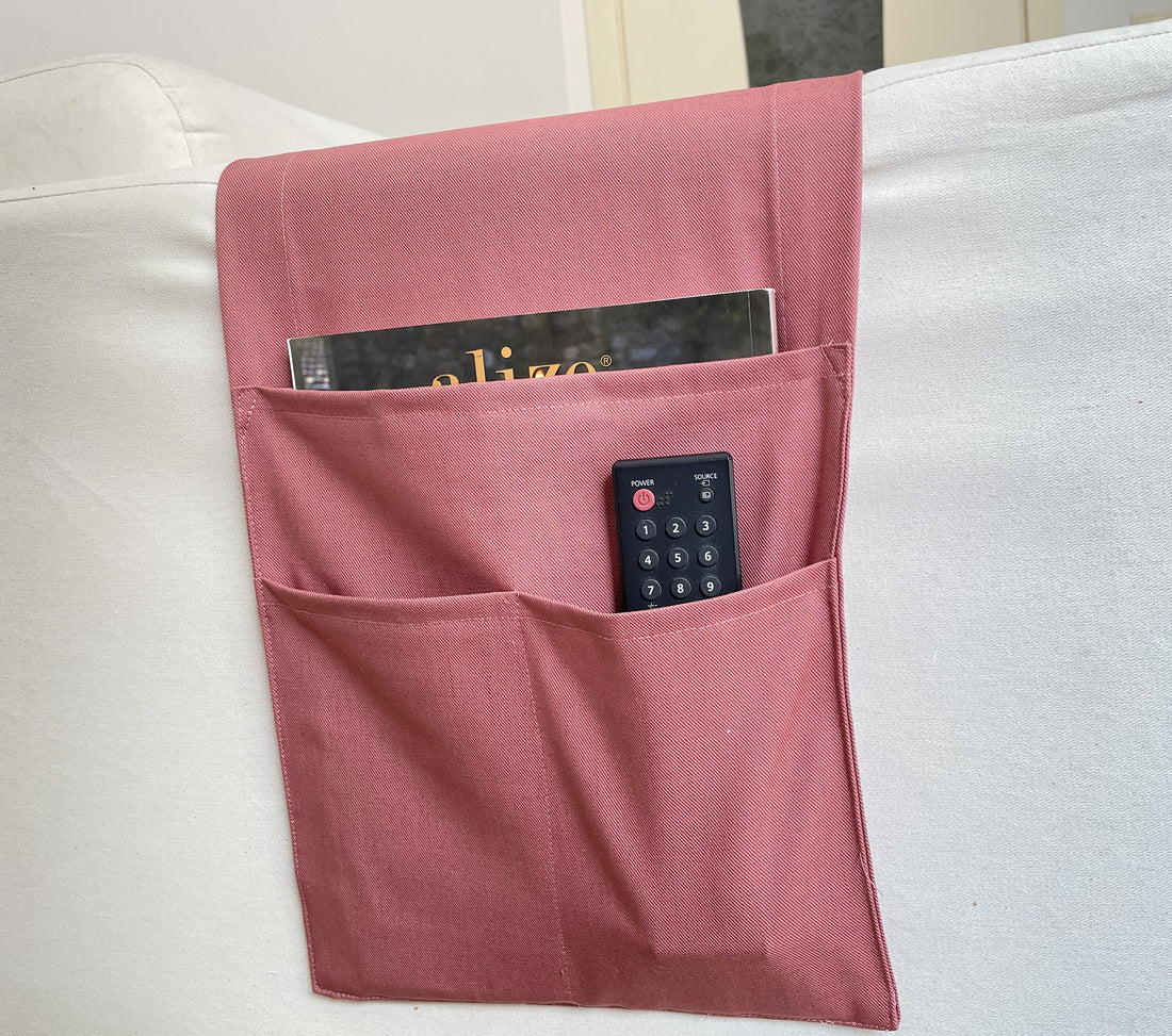 Rose Pink Armrest Organizer,Remote Control Holder,Storage Basket,Magazin Holder