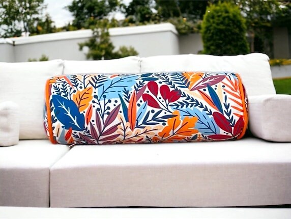 Unique Boho Flower Pattern Outdoor Bolser Pillow Cover