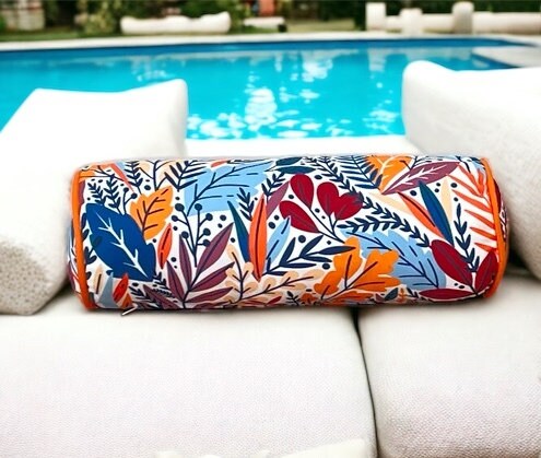 Unique Boho Flower Pattern Outdoor Bolser Pillow Cover