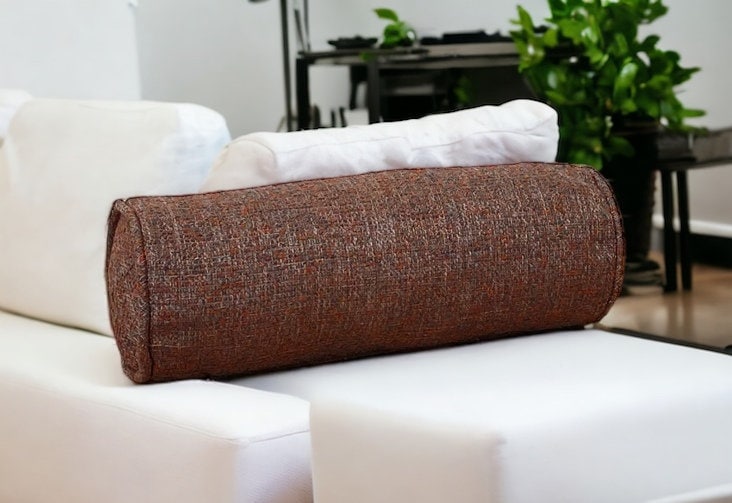 Linen Bolster Pillow Cover with Piping